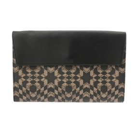 GUCCI Kaleido Star Print Beige/Black 406725 Men's PVC/Leather Clutch Bag, AB Rank, Pre-owned, Ginzo