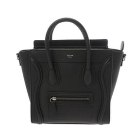 CELINE Luggage Nano 2-Way Black 189243 Women's Drummed Calfskin Handbag, A-Rank, Pre-Owned, Ginzo