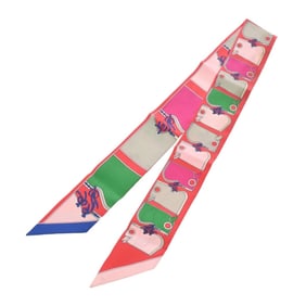 HERMES Twilly CAMAILS Multicolor Women's 100% Silk Scarf Muffler B Rank Pre-owned Ginzo