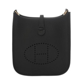 HERMES Evelyn TPM Black W Stamp (circa 2024) Women's Taurillon Clemence Shoulder Bag, Unused, Ginzo