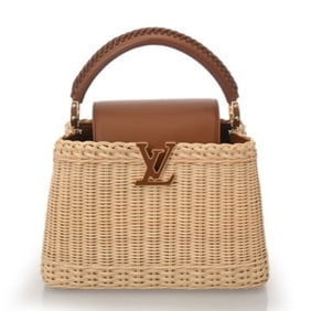 LOUIS VUITTON Capucines BB Tan M26025 Women's Rattan Handbag, Brand New, Ginzo