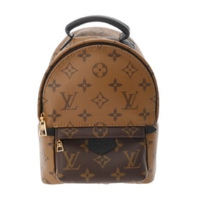 LOUIS VUITTON Monogram Reverse Palm Springs Mini Backpack, Brown, M42411, Women's Canvas