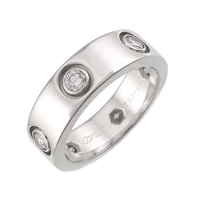 Cartier Love #49 Ring, Full Diamond, 6-Piece, 18K White Gold (750)