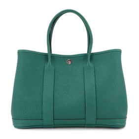 Hermes Hermès Garden Party 30 TPM Tote Bag in Negonda Malachite with Q Stamp and Silver Hardware