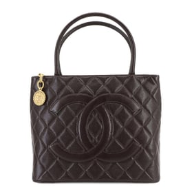 Chanel Medallion Tote Bag, Reissued, Brown Caviar Leather, A01804, Gold Hardware