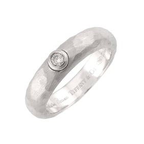 Tiffany & Co. Hammered Diamond Ring, Size 9, 18K White Gold (750)