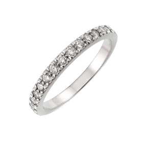 Tiffany & Co. Novo Half Diamond Ring, size 7.5, platinum eternity ring with half diamonds.
