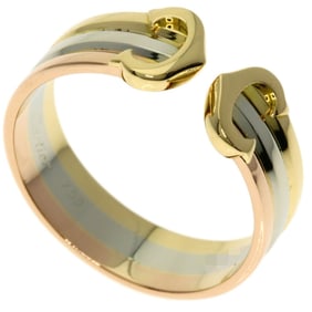 Cartier 2C Ring SM #53 18K Yellow Gold 18KPG 18KWG Women's
