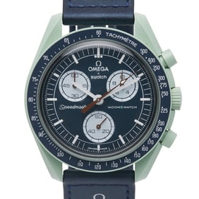 OMEGA x Swatch MoonSwatch Mission on Earth Watch SO33G100 Quartz Navy Dial Ceramic Nylon Men's