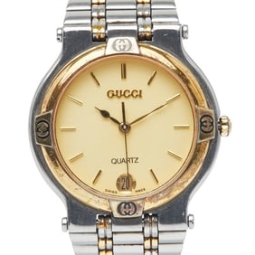 Gucci Men's Watch, 9000M Quartz Movement, Gold Dial, Stainless Steel, Plated
