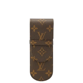 Louis Vuitton Monogram Etui Stylo Pencil Case M62990 Brown Leather Women's LOUIS VUITTON