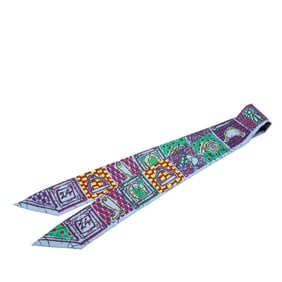 Hermes Hermès Twilly Le Boubou H Scarf in Blue, Purple, and Multicolor Silk for Women