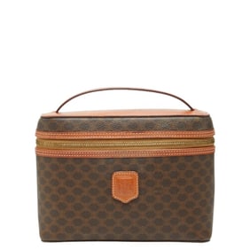 Celine Macadam Vanity Bag, Brown Leather, Women's, CELINE