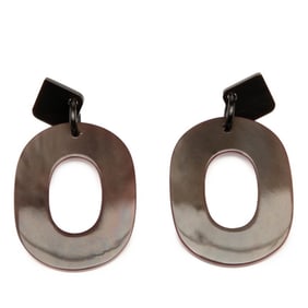 Hermes Hermès Ism Earrings in Brown and Purple Buffalo Horn for Women