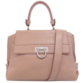 Salvatore Ferragamo Sofia Gancini Hardware 2-Way Leather Handbag for Women