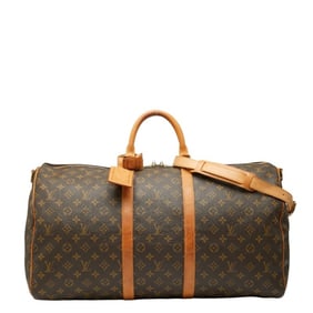 Louis Vuitton Monogram Keepall Bandouliere 55 Boston/Shoulder Bag, 2-Way, M41414, Brown Leather,