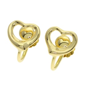 Tiffany Open Heart Earrings in 18K Yellow Gold for Women