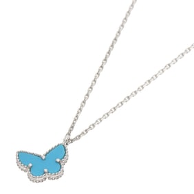 Van Cleef & Arpels Sweet Papillon Turquoise Necklace in 18K White Gold for Women