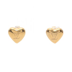 Louis Vuitton LV Heart Earrings, Gold Plated, Women's