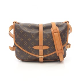 Louis Vuitton Saumur 30 Shoulder Bag, Coated Canvas and Leather, Monogram, Women's, Brown, M42256