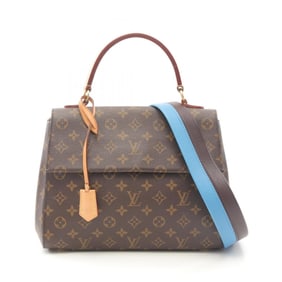Louis Vuitton Cluny MM Handbag, Coated Canvas and Leather, Monogram, Women's, Brown, Blue, Bordeaux,