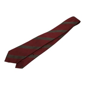 Gucci Interlocking Stripe Tie, Red and Brown Silk, Men's