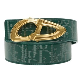 Christian Dior Dior CD Buckle Oblique Belt Green Leather Men's