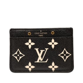 Louis Vuitton Two-Tone Monogram Empreinte Porte Carte Sample Business Card Case M81022 Black Beige