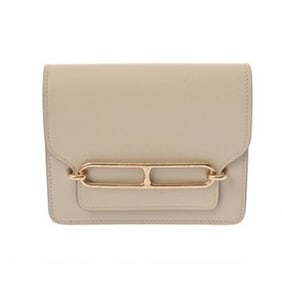 HERMES Lauris Slim Beton U Stamp (circa 2022) Women's Evercolor Bifold Wallet, AB Rank, Pre-owned,