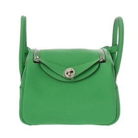 HERMES Lindy Mini Vert Comic Palladium Hardware B Stamp (circa 2023) Women's Taurillon Clemence