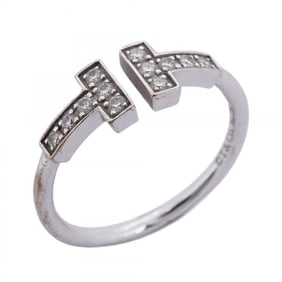 Tiffany T-wire ring, 18K white gold, diamond, size 10.5, women's