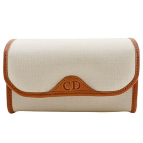 Christian Dior CD logo pouch, novelty, PVC, made in Spain, off-white, magnetic, logo, for women