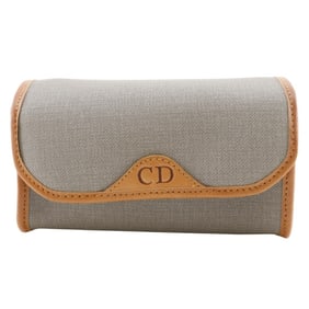 Christian Dior CD logo pouch, novelty, gray, PVC, made in Spain, magnetic, logo, for women