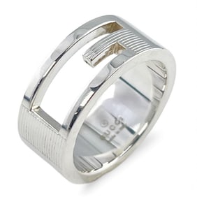 Gucci Branded G ring, size 11.5, sterling silver, approximately 7.5g, for women.