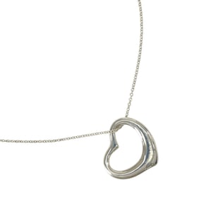 Tiffany & Co. Open Heart Medium Necklace by Elsa Peretti, 925 Sterling Silver, Approximately 10.4g,