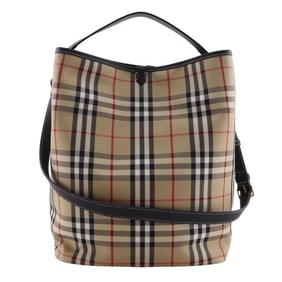 Burberry Nova Check Shoulder Bag, 2-Way One-Shoulder 8102169, Cotton, Polyester, and Calfskin,