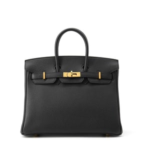 Hermes Birkin 25 Black Togo Z Stamp HERMES Handbag