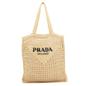 Prada Crochet Raffia Tote Bag 2VG105 PRADA