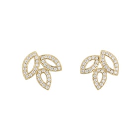 Harry Winston Lily Cluster Mini Earrings, 74 Diamonds, Approximately 0.37ct Total, 18KYG, EADYPO1MLC