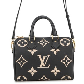 Louis Vuitton Two-Tone Monogram Empreinte Speedy Bandouliere 25 Handbag M58947 Black