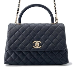 Chanel Matelasse Handbag with Coco Mark and Handle, Caviar Leather, A92991, 2-Way