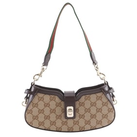 Gucci Moonside Shoulder Bag 786015 in Brown GG Canvas with Turnlock, Unused, Women's