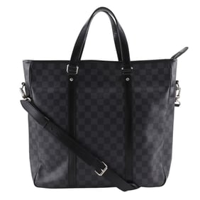 Louis Vuitton Tadao Handbag, 2-Way Shoulder Tote Bag N51192, Damier Graphite Canvas, 2009, Black,