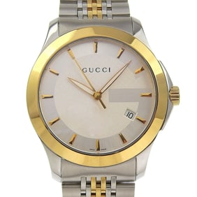 Gucci G Timeless Men's Watch, 126.4mm, Stainless Steel, Quartz Movement, Analog Display, White Dial
