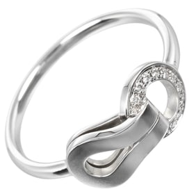 Cartier Agraffe size 9 ring in 18K white gold with diamonds, approximately 2.5g