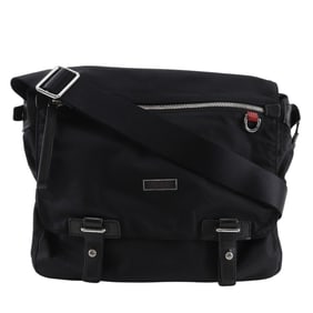TUMI Men's Nylon Messenger Bag with Flap, Black