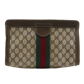 Gucci Sherry Line clutch bag/pouch, Parfum, novelty, GG Plus x leather, made in Italy, brown, A5