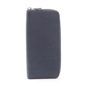 Louis Vuitton Zippy Wallet, Vertical, Round Long Taurillon Leather, Men's, Navy, M58823