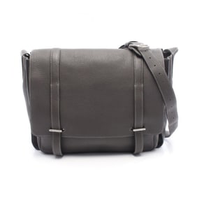 Hermes Hermès Steve Buzas 35 Graphite Shoulder Bag in Taurillon Clemence Leather, Gray, Men's