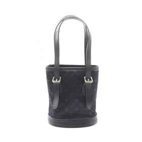 Louis Vuitton Little Bucket Monogram Satin Handbag, Fabric and Leather, Women's, Black, M92144